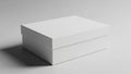 Clean White Rectangular Cardboard Box with Lid Closed and Subtle Shadow on Light Gray Background Royalty Free Stock Photo
