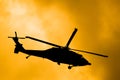 Shadow of Sikorsky UH-60L M A Blackhawk Royalty Free Stock Photo