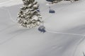 Shadow of a skier on a skilift