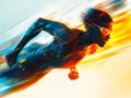 Shadow Sprint â Speed and Flame in Motion Royalty Free Stock Photo