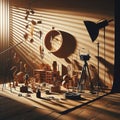 Shadow in the Studio Create a studio setup with various props to