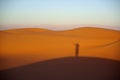 A shadow at Sunset at Wahiba Sands Royalty Free Stock Photo