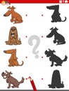 Shadow task with funny comic dogs characters