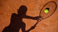 Shadow of a tennis player