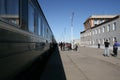 In the shadow of the transsiberian express, Mongolia Royalty Free Stock Photo