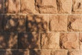 Shadow of a tree on a wall. Natural beauty poduim backdrop with Stone texture and tropical palm leaves shadow for cosmetic product