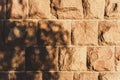 Shadow of a tree on a wall. Natural beauty poduim backdrop with Stone texture and tropical palm leaves shadow for cosmetic product