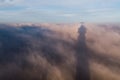 The shadow of the tv tower