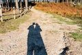 Shadow of two lovers kissing Royalty Free Stock Photo