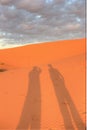 Shadow of two people in the desert Royalty Free Stock Photo