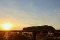 Shadow of Uluru Ayers Rock at sunset. Picture approved by Uluru Media office