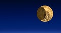 Shadow on US dollar - moon, night sky Royalty Free Stock Photo