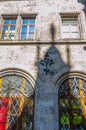 Shadow on a wall of Neus Rathaus Royalty Free Stock Photo