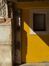 shadow on the yellow wall And window Royalty Free Stock Photo