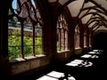 Shadows in Basel Minster, sunlight through the gothic windows