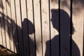 Shadows of a boy with his mother Royalty Free Stock Photo