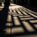 Buildings and parked cars lining the street which recede into Royalty Free Stock Photo
