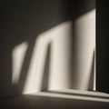 Shadows cast by rectangular shapes fall on a smooth light colored wall Royalty Free Stock Photo