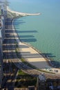 Shadows from the city skyline of Chicago, Illinois Royalty Free Stock Photo