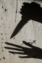 Shadows. Criminal and victim Royalty Free Stock Photo