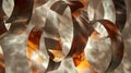 Shadows dance and play a a series of suspended metal sculptures their abstract shapes creating a dynamic and ethereal
