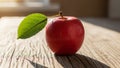 Shadows extend from the apple enhancing its three dimensional appearance Royalty Free Stock Photo
