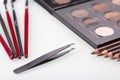 Shadows eye and eyebrow set on table Royalty Free Stock Photo