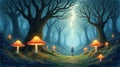 Shadows of the Faeries: A Dance in the Enchanted Woods Royalty Free Stock Photo
