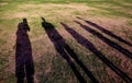 shadows of a family of five persons