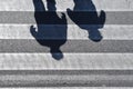 Crosswalk on the street shadows on the ground