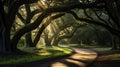 shadows half moon trees Royalty Free Stock Photo
