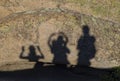 Shadows of happy people Royalty Free Stock Photo