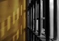 A jail cell shadow Royalty Free Stock Photo