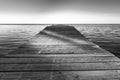 Shadows On Jetty Black and White Royalty Free Stock Photo