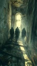 Shadows Lurking in the Haunted Hallway:Unsettling Silhouettes and Enigmatic Atmosphere, Generative AI