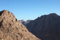 Shadows in the mountains of Moses, mountains of Egypt, the highest mountain in Egypt Royalty Free Stock Photo