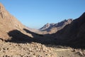 Shadows in the mountains of Moses, mountains of Egypt, the highest mountain in Egypt Royalty Free Stock Photo
