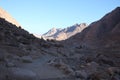 Shadows in the mountains of Moses, mountains of Egypt, the highest mountain in Egypt Royalty Free Stock Photo