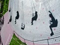 Shadows of people on a merry-go-round Royalty Free Stock Photo