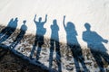 Shadows of people on a pile of salt Royalty Free Stock Photo