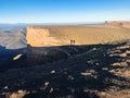 shadows of people and view of Bermamyt Plateau Royalty Free Stock Photo