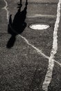 Shadows of people walking street Royalty Free Stock Photo