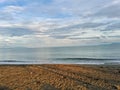 The shadows and reflections of the morning sunlight on Syiah Kuala Beach, Aceh