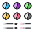 Shadows in round cases with brushes vector icon flat isolated illustration Royalty Free Stock Photo