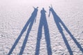 Shadows on saline lagoon San Pedro de Atacama