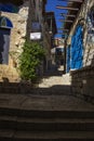 Shadows on a sleepy lane in Safed