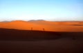 Shadows at sunset in the desert Sahara