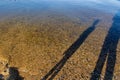 Shadows in the waters of the bay in Chappaquiddick Royalty Free Stock Photo