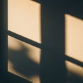 Sunlight casts soft warm tones forming rectangles and lines. The Royalty Free Stock Photo