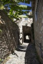 Shady alleyway in the village of Biot